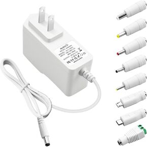 ALITOVE 5V 1A Power Supply 5 Volt 1A 5W Power Adapter 100-240V AC to DC 5V Universal Power Cord AC/DC Converter with 5.5x2.5mm 5.5x2.1mm 4.0x1.7mm 3.5x1.35mm 3.0x1.1mm 2.5x0.7mm Micro-USB Type-C Tips
