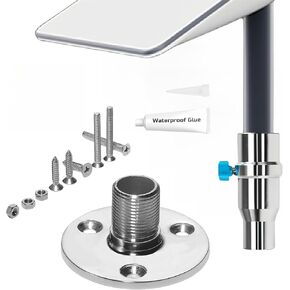Full Stainless Steel Starlink Mount with Coupler for Yacht Ship RV Marine, 316 Stainless Steel Base, Starlink Mounting Kis, Marine Antenna Mount