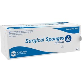 Dynarex Non-Sterile Gauze Sponge, 2x2 Inch, 200 Count
