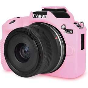 Rieibi EOS R50 Case, Soft Silicone Protective Case for Canon EOS R50 EOSR50 Camera, Lightweight EOS R50 Camera Case - Pink