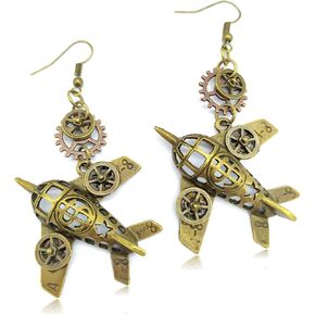 SLSF Unique Personalized Punk Handmade Lightweight Vintage Red Rose Flower Dangle Drop Earrings for Women Girls Statement Jewelry Gifts Retro Fabric Flower Hook Earrings