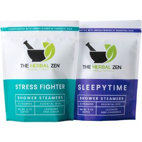 Lavender Shower Steamers with Essential Oils Combo Set by The Herbal Zen (2 Packs of 10 tablets, Value Set), Aromatherapy Shower Bombs, Relaxation Gift for Women and Men, Birthday Gift, Self Care