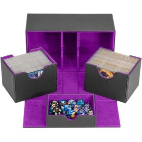 Infinity Vault Sideloader 200 - Spacious Sideloading Card Trays - Double Deck Box with Dice Tray - Made for 200+ Double Sleeved Cards - MTG Commander Deck Box