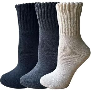 Womens Super Thick Wool Socks - Soft Warm Comfort Casual Crew Winter Socks (Pack of 3-5), Multicolor