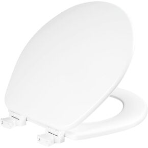 CHURCH 585EC 000 Toilet Seat with Easy Clean & Change Hinge, ELONGATED, Durable Enameled Wood, White