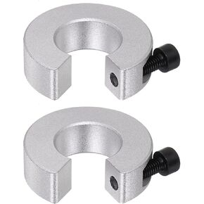 HARFINGTON 2pcs Shaft Collar Set for Linear Rail SBR16, Clamp-on Shaft Collar with Set Screw 16mm Bore, 30mm OD, 10mm Thickness, Aluminum All in One Shaft Clamping Collars, Anodization