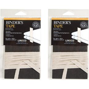 Lineco Acid-Free Linen Binding Book Tape, Ideal for Bookbinding, Sewing Signatures, Binder Conservator, or Arts Enthusiast, 60in x 3/8 in, Neutral Color.