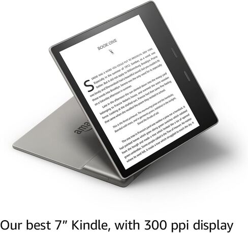 Kindle Oasis - بشاشة مقاس 7 بوصات وأزرار تقليب الصفحة - Wi-Fi + اتصال خلوي مجاني، 32 جيجابايت، جرافيت in Saudi Arabia