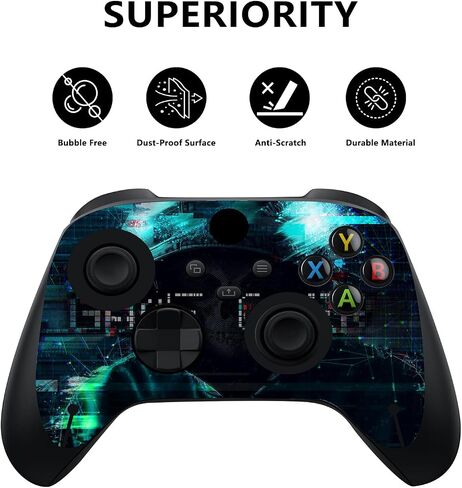PlayVital Game Over Hacker Custom Vinyl Skins for Xbox Series X, Wrap Decal Cover Stickers for Xbox Series X Console Controller in Saudi Arabia