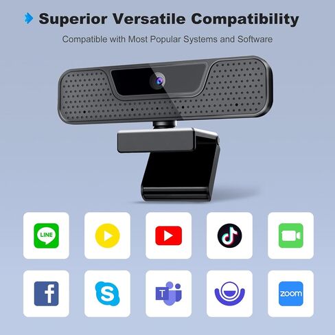 كاميرا ويب HD 1080P، كاميرا ويب للكمبيوتر بمنفذ USB مع ميكروفون، كاميرا لابتوب سطح المكتب فل اتش دي، كاميرا ويب فيديو 110 درجة، كاميرا ويب بث احترافي للتسجيل والمكالمات والمؤتمرات والالعاب in Kuwait