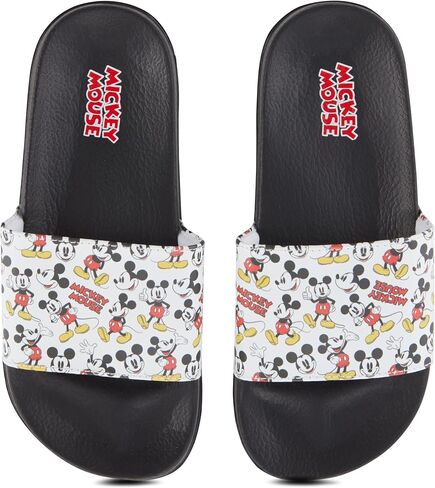 Disney Ladies Minnie and Mickey Slides - Ladies Classic Mickey and Minnie Mouse Slide Sandals Mickey & Minnie Mouse Slip On Slides in Kuwait
