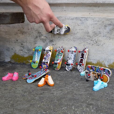 Hot Wheels Skate Tricked Out Pack, 4 Hot Wheels-Themed Fingerboards & 2 Pairs of Skate Shoes, Includes 1 Exclusive Set (Styles May Vary) in Kuwait