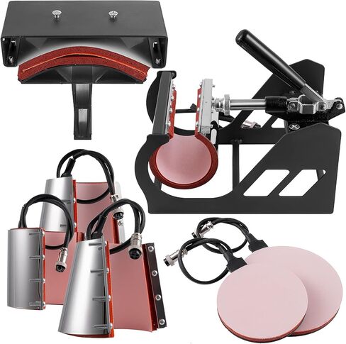 TOPDEEP 5 in 1 Heat Press Machine, 12x15 inch Swing Away Heat Press for Sublimation, T Shirt Pressing Machine Multifunction, Heat Press Transfer Machine Combo for T-Shirt Hat Cap Mug Plate Cap in Kuwait