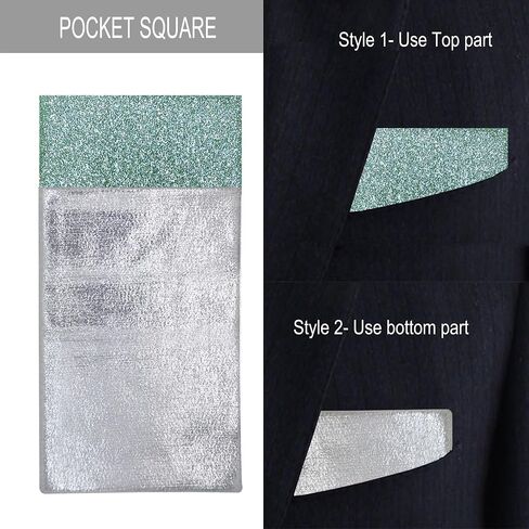 Men's Plain Color Pre-tied Bow Tie and Pocket Square Set | Glitter Sparkling for Formal Wedding Party Christmas | CK Bow (Brown) in Saudi Arabia