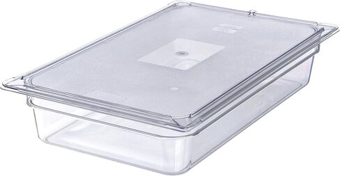 منتجات Carlisle FoodService 10211U07 StorPlus غطاء وعاء الطعام ذو الحجم الكامل من البولي كربونات بمقبض عالمي، شفاف in Saudi Arabia