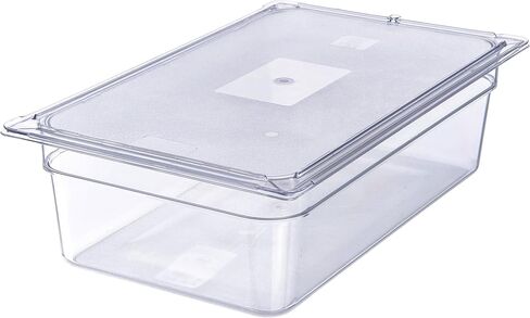 منتجات Carlisle FoodService 10211U07 StorPlus غطاء وعاء الطعام ذو الحجم الكامل من البولي كربونات بمقبض عالمي، شفاف in Saudi Arabia