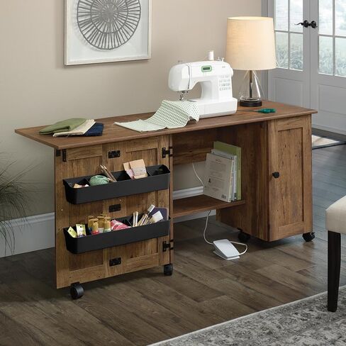 Sauder 414873 Sewing & Craft Cart, Soft White Finish in Kuwait