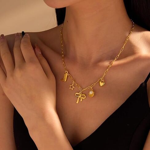 Starfish Earrings Gold Starfish Necklace Beach Jewelry Set Summer Stuff Vacation Outfits for Women 2024 in Kuwait