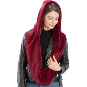 Fashion 21 Women's Soft Faux Fur Infinity Scarf & Infinity Hood Scarf Head Scarf Wrap (2 Styles)