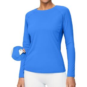 Heathyoga Rash Guard for Women UPF 50+ UV Protection Shirts for Women with Pockets Long Sleeve Shirts for Women Hiking Shirt