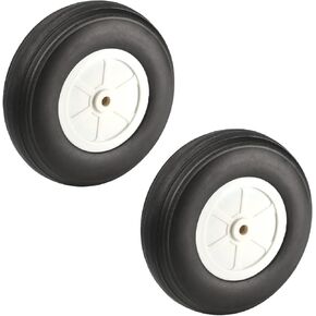 Bettomshin 2Pcs 4 inch RC Model Airplane Super Light Sponge Tire Tail Wheel Tire and Wheel Sets for RC Car Airplane PU Sponge Tire with Plastic Hub
