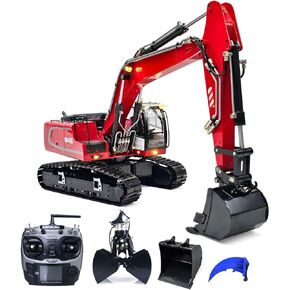 wheelfun 1/14 RC حفارة هيدروليكية 946 2-Section Boom التحكم عن بعد آلة البناء نموذج دلو الكسارة المعدنية AT9S التحكم عن بعد RC المعدات الثقيلة RC آلة هيدروليكية