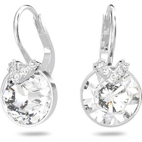 Swarovski Authentic Bella Rhodium Plated Charming White Pierced Mini Earrings