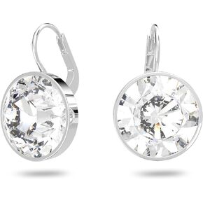 Swarovski Authentic Bella Rhodium Plated Charming White Pierced Mini Earrings