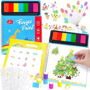Kids Washable Finger Paint Set,36 Color Funny Finger Painting Kit with Book for Toddlers,Children's Finger Drawing Toys,Art Painting Supplies for Painting DIY Crafts,Gifts