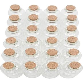 Axe Sickle 10 mL Cork Stopper Glass Bottles Mini Transparent Glass Bottles 24 Pcs.