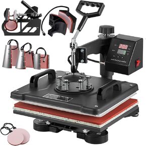 TOPDEEP 5 in 1 Heat Press Machine, Heat Press 15x15 inch, T Shirt Pressing Machine Slide Out Design, Multifunction Heat Press Transfer Machine Sublimation Combo for T-Shirt/Hat/Mug/Plate in Kuwait