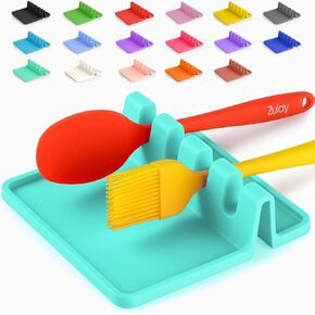 Zulay Kitchen Silicone Utensil Rest - BPA-Free, Durable Spoon Rest with Drip Pad - Heat-Resistant Spoon Rest for Stove Top - Spoon Rest for Kitchen Counter - Kitchen Gadgets & Kitchen Utensils Holder