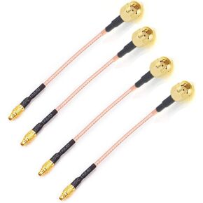 CORONIR MMCX to SMA Female Low Loss FPV Antenna Extension Cable Adapter for FPV Racing Drone Quadcopter DIY Accs(95mm/3.7")-Pack of 4