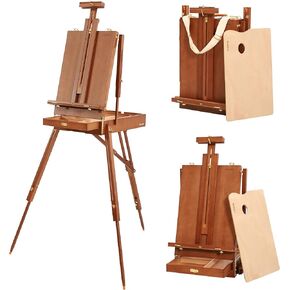 VISWIN Portable Plein Air Easel, Pochade Box with Aluminum Tripod & 2 Nylon Carry Bags, French Tabletop & Floor Easel Stand for Painting, Displaying Outdoor, Travel Easel for Artist, Adult, Beginner