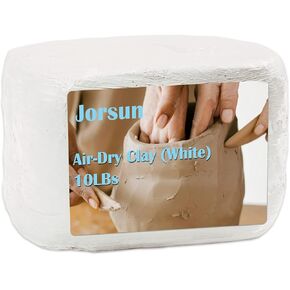 Jorsun Natural Air-Dry Clay Natural, Non-Toxic All-Purpose Compound 10LBs with 23 Pcs Pottery Tools Clay Sculpting Tool Set, All-Purpose Modeling Clay (Terra Cotta & Tools)