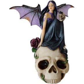 Comfy Hour Fairyland Collection 6" Dark Fairy Witch Holding and Sits on a Pumpkin, Polyresin Figurine, Halloween Theme Gift, Home Decoration and Collectibles