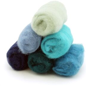 Woolbuddy Needle Felting Wool Roving Bag, Beautiful Roving Wool, Handmade Sheepwool, Zero Waste Kit, for Needle Felting Beginner and Adult, Wet Felting, Felting Supplies and Felting Soap (Brown)