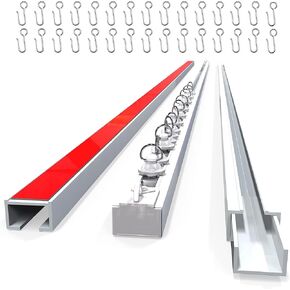 UrbanRed Self Adhesive Ceiling Or Wall Curtain Track (16.4 FT, 5 Meters) - No Drill, Screws, or Tools Curtain Rod, No Damage Curtain Track, Curtain Hangers, Adhesive Curtain Rod (Non-Flexible)