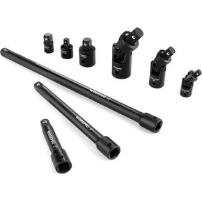 WORKPRO 18-Pieces Drive Tool Accessory Set, Includes Socket Adapters, Socket Extension Bar, Swivel Universal Joints and Impact Coupler, Socket Accessories, 1/4", 3/8" & 1/2" Drive