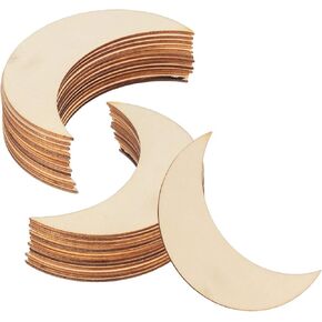 50PCS Unfinished Blank Wood Pieces, 4 Inch Natural Hexagon Wooden Slices Cutouts for DIY Crafts Pyrograph Painting Staining Burning Engraving Carving Coasters