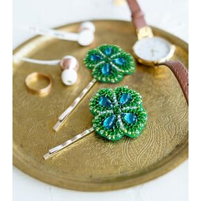 Wizardi Abris Art Bead Embroidery Decoration Kit Clover for Good Luck ADH-006