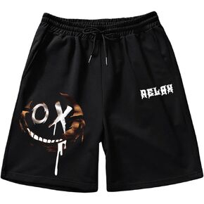 Floerns Men's Letter Graphic Print Drawstring Waist Workout Track Shorts