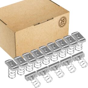 GZBEVITAR 120 Pcs Strut Channel Nuts 3/8''-16 with Standard Spring, Thickened Zinc Plated Nuts for Unistrut Channel