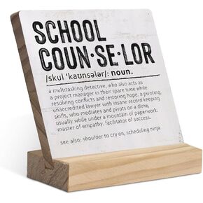 Mentor Definition Wood Plaque with Wooden Stand,Mentor Appreciation Wooden Plaque Sign Desk Decor for Home Office Table Shelf Decorations,Mentor Thank You Gifts