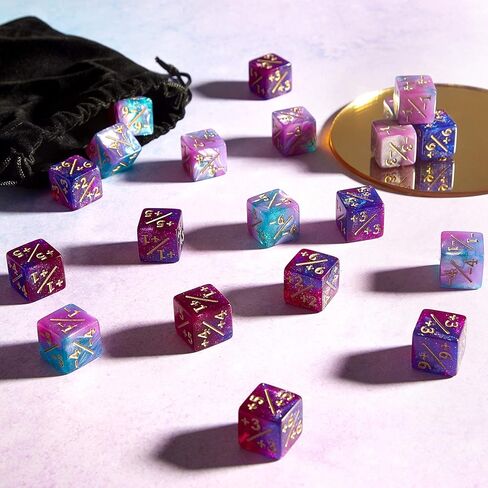 48 Pieces Dice Counters Token Dice D6 Dice Cube Loyalty Counter Dice Compatible with MTG, CCG, Card Gaming Accessory, 2 Styles in Saudi Arabia