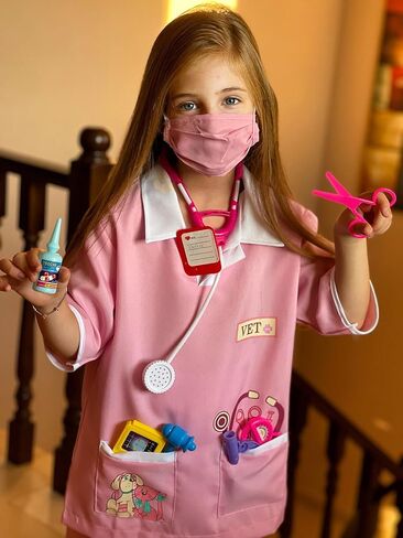 lontakids Kids Animal Doctor Role Play Costume Veterinarian Pretend Play Dress Up Set with Medical Kit in Kuwait