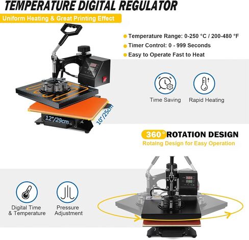 TOPDEEP 5 in 1 Heat Press Machine, Heat Press 15x15 inch, T Shirt Pressing Machine Slide Out Design, Multifunction Heat Press Transfer Machine Sublimation Combo for T-Shirt/Hat/Mug/Plate in Saudi Arabia