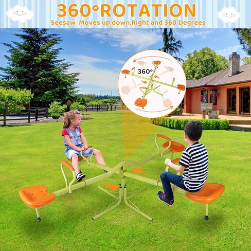 JupiterForce Kids متأرجحة معدات ملعب دوارة مع دوران 360 درجة، لعب ممتع في الهواء الطلق للأطفال والأطفال الصغار والأولاد والبنات والأطفال (مقعدين) in Kuwait