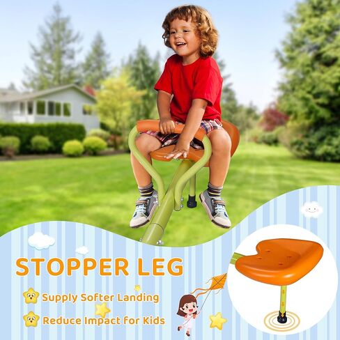 JupiterForce Kids متأرجحة معدات ملعب دوارة مع دوران 360 درجة، لعب ممتع في الهواء الطلق للأطفال والأطفال الصغار والأولاد والبنات والأطفال (مقعدين) in Kuwait