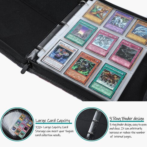 Trading Card Album for Yu-Gi-Oh Cards - 9 Pocket Card Holder Book with Sleeves Compatible with Yugioh Cards, Holds 720+ Cards in Saudi Arabia